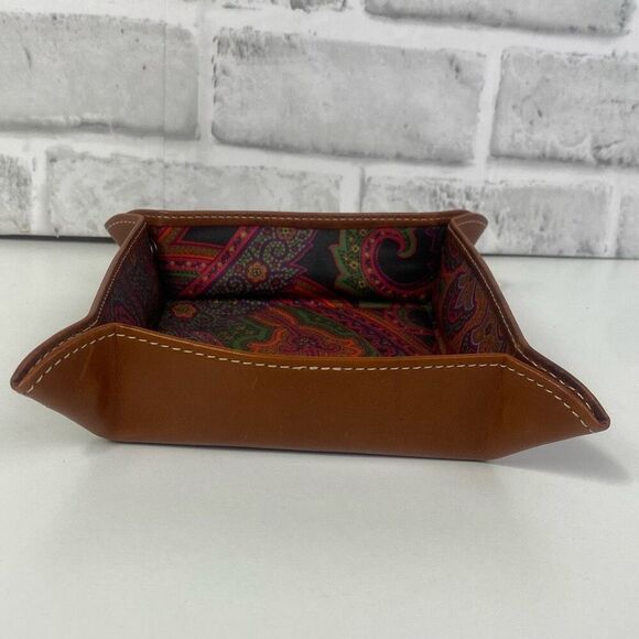 Robert Graham Leather Paisley Valet Tray NWOT - Picture 3 of 7